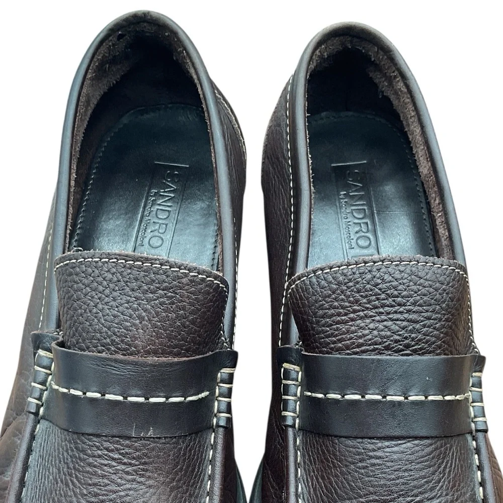Sandro Moscoloni Rich Brown Leather Slip-Ons‎ 12D